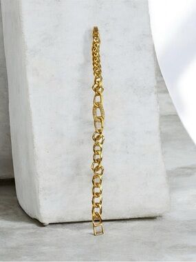 Pave Accented Chunky Cuban Link Bracelet